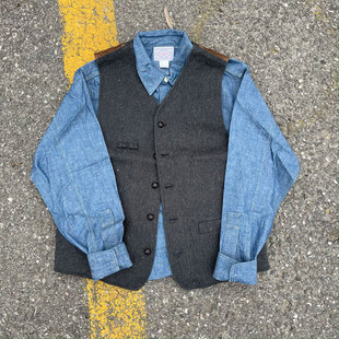 Mr Fatman日本Old-Joe代工厂生产重磅丹宁斜纹布灯芯绒羊毛毯马甲