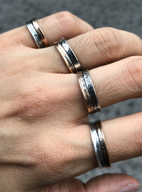 North Works店主推荐 古董银币铜币改造复古双层焊接戒指