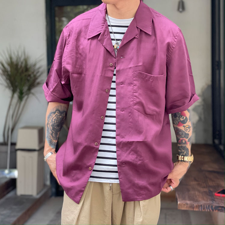 轻薄面料复古酒红色夏威夷