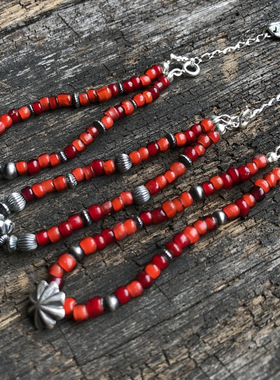 kazoo古董风白心菊花扣琉璃珠