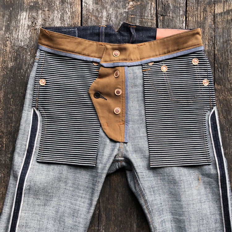 颗粒15oz长绒粗纺手作赤耳牛仔裤