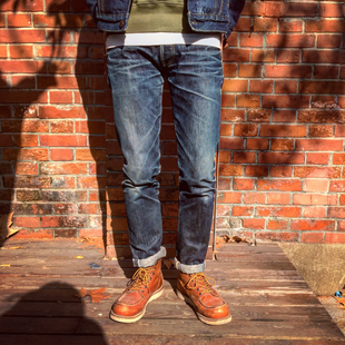 Tellason tanner goods皮牌GUSTAVE修身锥形赤耳原色牛仔裤