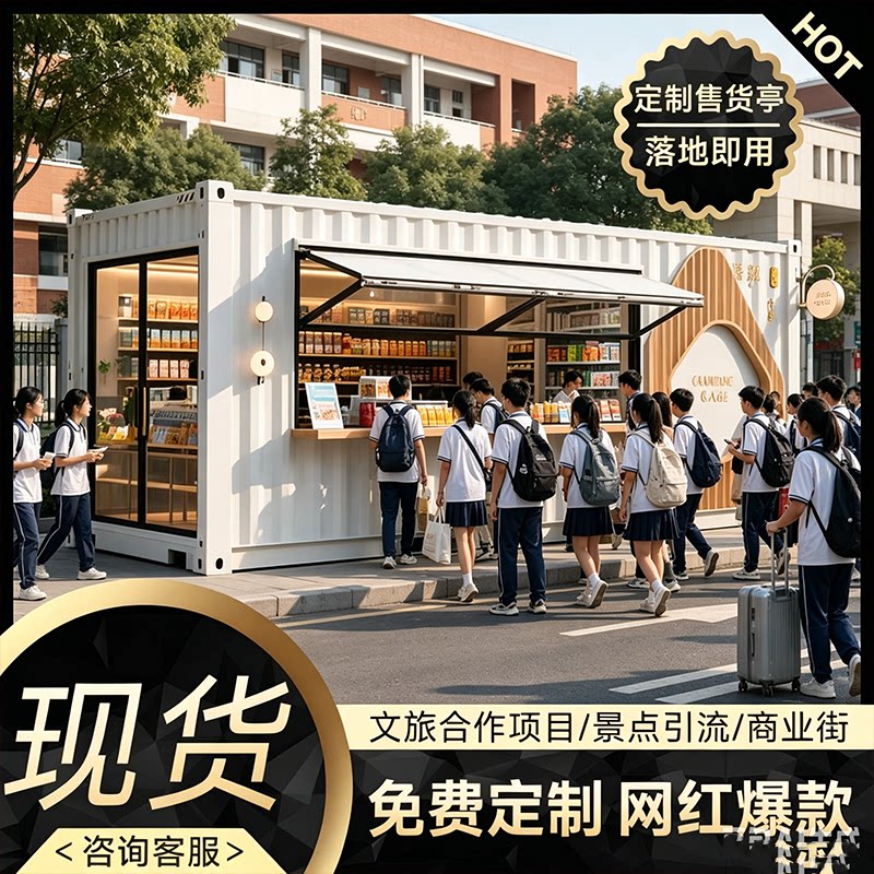 集装箱商铺移动售货亭景区户外移动房网红咖啡奶茶夜市商业街定制 - 实物图
