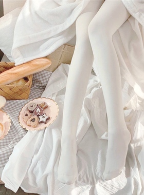 jk天鹅绒连裤袜黑丝白丝袜女伪娘男女性感薄款白色lolita纯欲cos