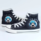 女生高帮帆布鞋 新款 初音未来少男少女学生痛鞋 春季 二次元 痛鞋