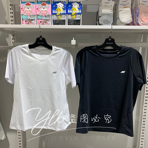 斯凯奇夏季女超速干运动短袖T恤