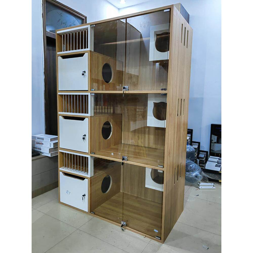 高档猫别墅 厂家直销 猫咪展示柜 猫柜 3c钢化玻璃 可定制