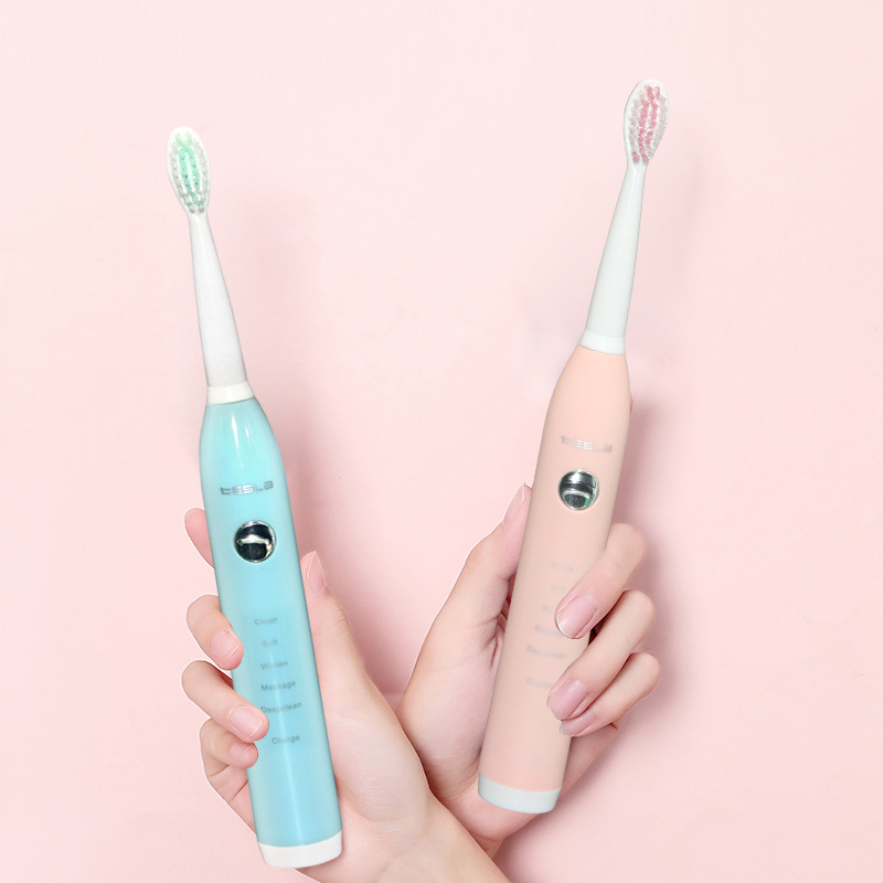 OJV8950粉色USB充电式IPX7防水6档可选13岁以上简洁摆动电动牙刷
