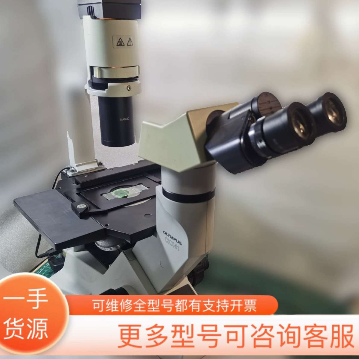 议价奥林巴斯倒置显微镜CKX41三目，4X/10X物镜