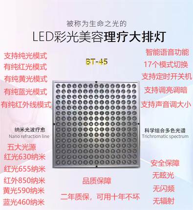 广元宏 智能语音大排灯17种模式美白光疗光谱仪美容照脸灯嫩肤仪