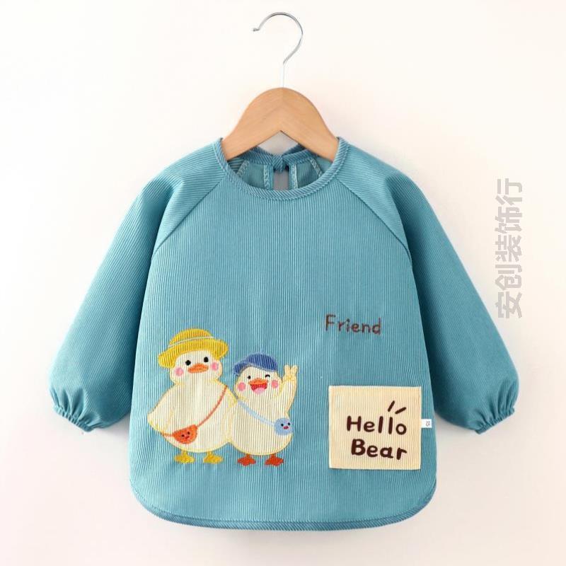 吃饭围兜大童专用男女婴幼儿罩衣夏款冬季辅食口水外穿男宝女童防