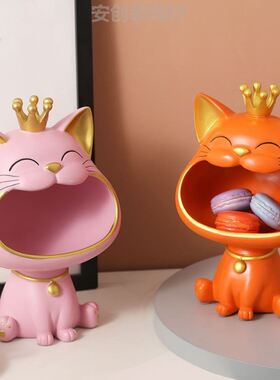 门口玄关摆件储物礼物杂物乔迁高档家用筐收纳新房桌面置物盒手表