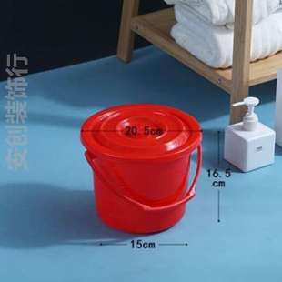 水盖提水 桶装 儿童玩具 水桶桶小号收纳小塑料桶桶彩色带家用加厚