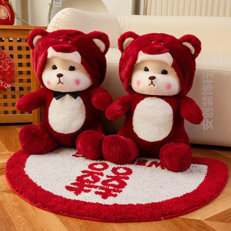 压床娃娃大号新款金童玉女结婚礼物送新人玩偶毛绒床头红色床上情