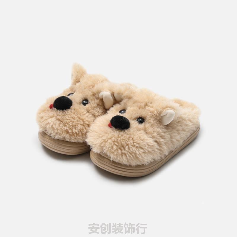 情侣卡通棉拖鞋女冬季家用保暖毛拖鞋冬天男外穿防滑居家毛绒拖鞋