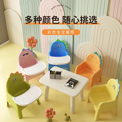 加厚宝宝吃饭桌餐椅凳子婴儿童成长椅子家用塑料防滑幼儿园靠背凳