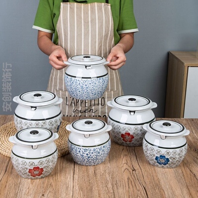 神器大号猪油罐猪油罐大容量10斤小清新调料中式带提手红油陶瓷酱