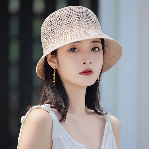 防晒帽女夏季薄款遮阳帽渔夫帽
