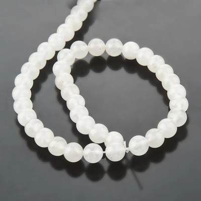 厂家直销 天然石汉白玉圆珠 DIY手链串珠饰品首饰配件 白石散珠