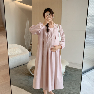 纯棉孕妇连衣裙2026新款女春季轻奢高级感春款大码长袖孕妇装春装