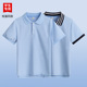 校服 POLO衫 伊顿小学生校服夏季 学院风蓝色T恤男女童珠地透气短袖