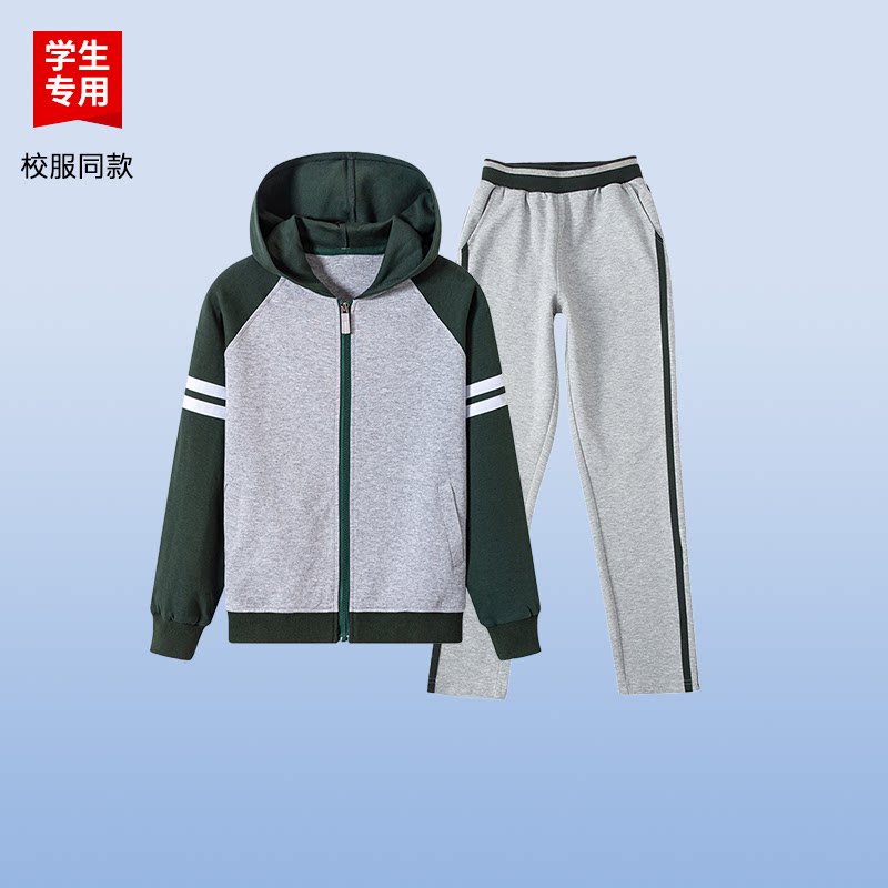 伊顿同款中小学生校服春夏季墨绿插肩袖男女童透气棒球服校服套装图片