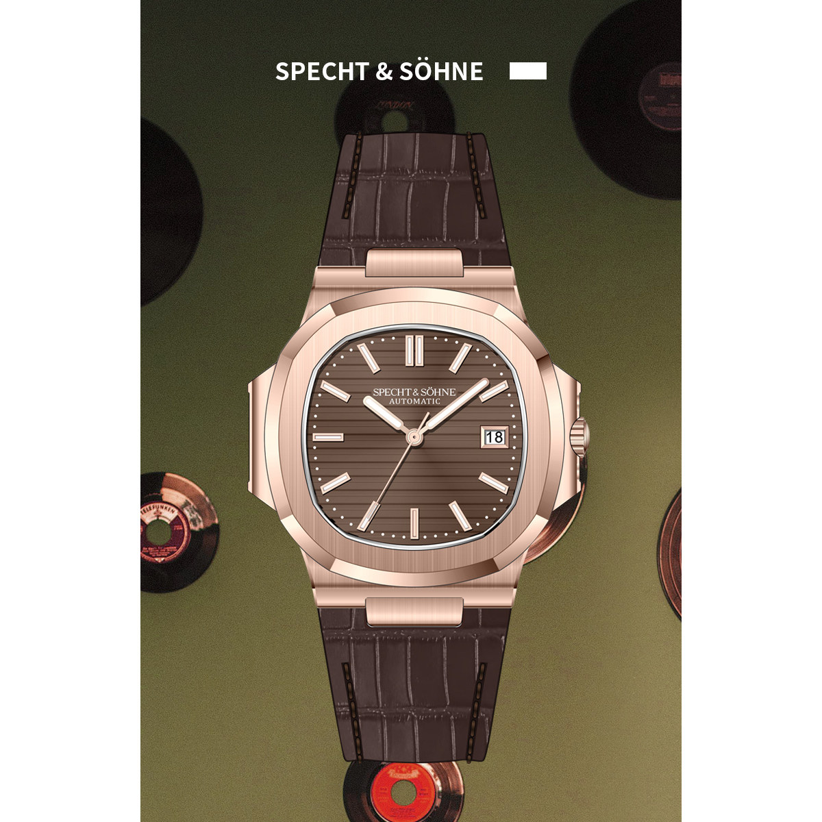 手表男士机械表经典高端奢华进口机芯防水夜光新款鹦鹉螺手表39mm