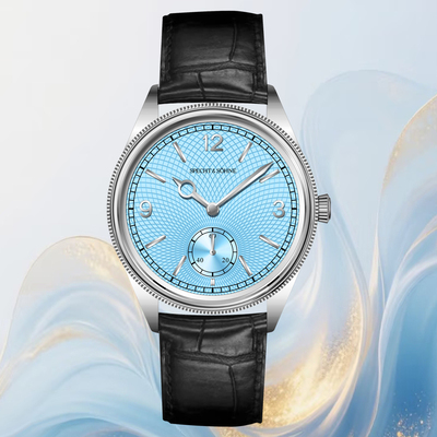 specht&sohne新款奢华高档冰蓝男士机械表真皮精钢海鸥1908型腕表
