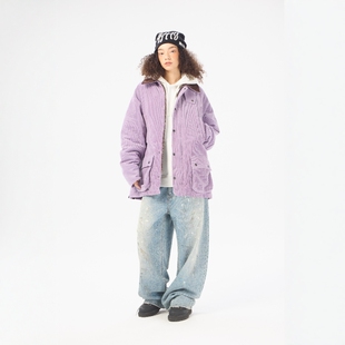 AIMEEWQ新款 小怪兽复古灯芯绒面料300克绗棉BADBOY梭织外套AM0611