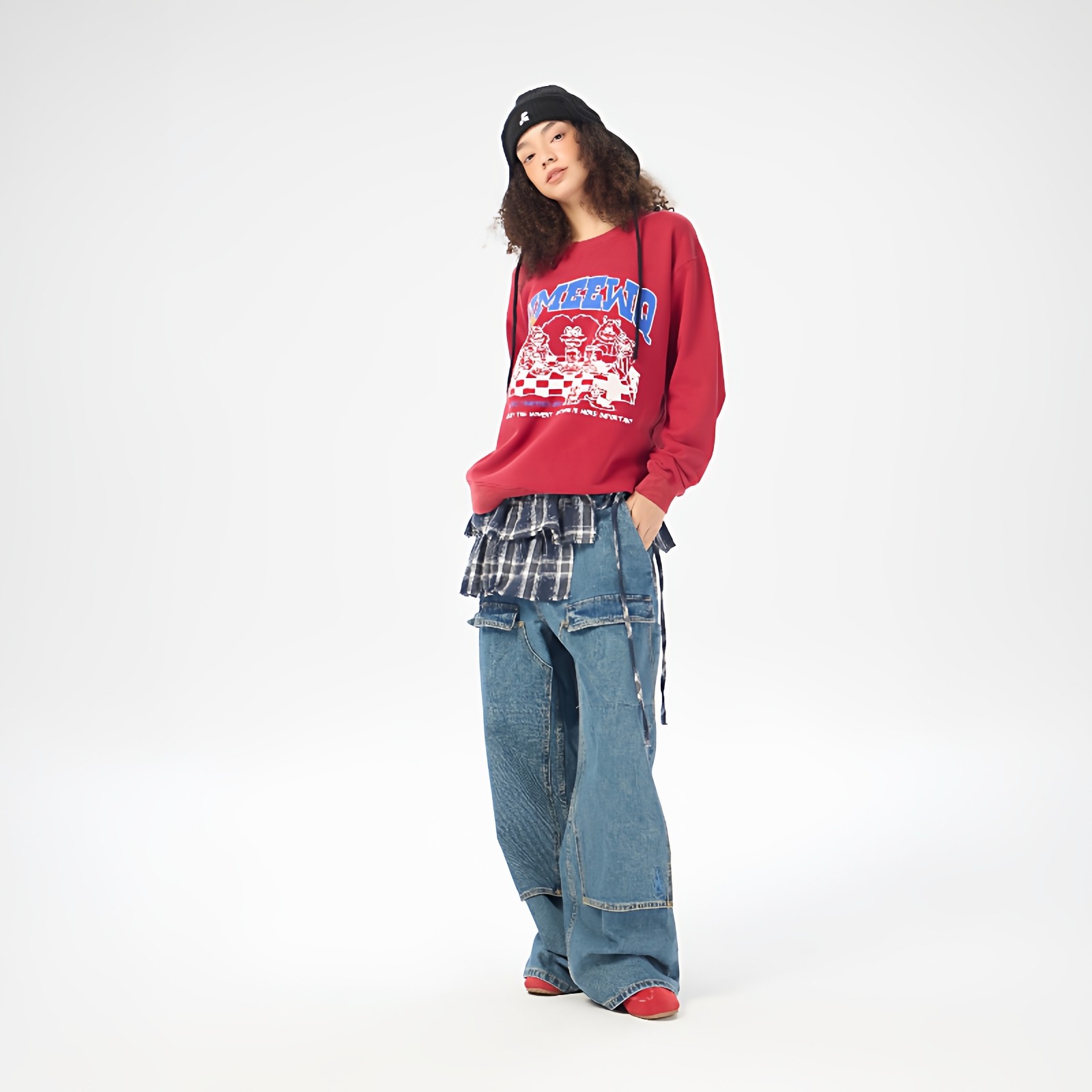 AIMEEWQ新款秋冬小怪兽400克麦穗抓毛毛圈重磅新年针织卫衣AM0920