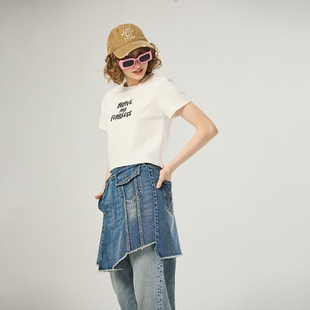 AIMEEWQ   春秋新款小怪兽品牌设计修身显瘦小女孩短袖  AM0090