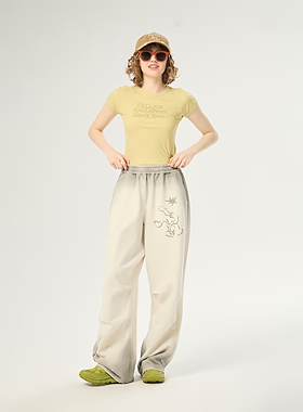 AIMEEWQ  25新款春夏小怪兽时尚纯棉休闲宽松Q先生休闲裤 AMS0300