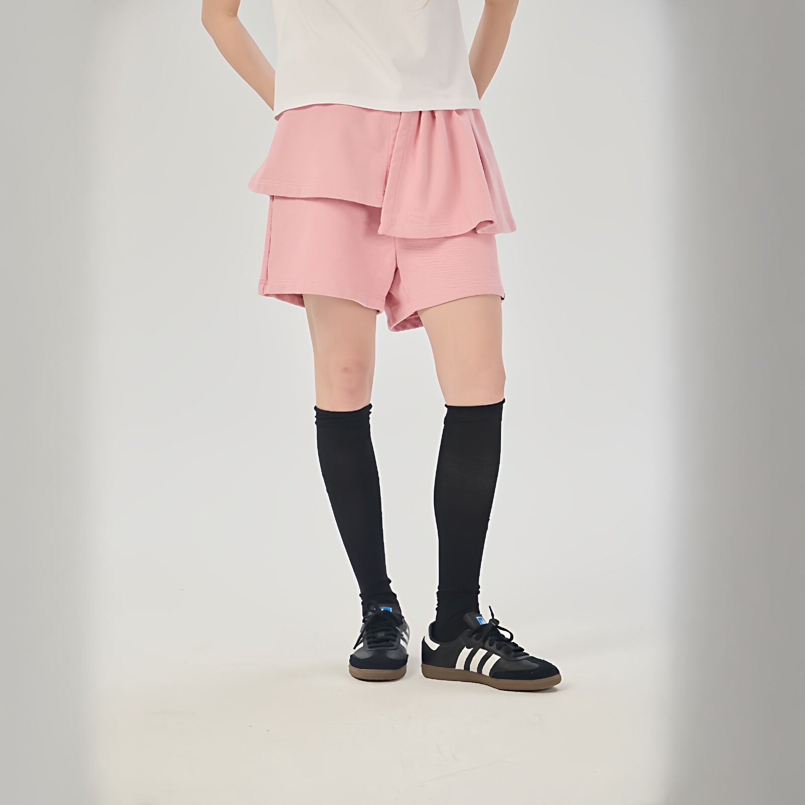 AIMEEWQ   新款春夏季小怪兽400克纯棉水洗LOGO针织短裙裤AMS1031