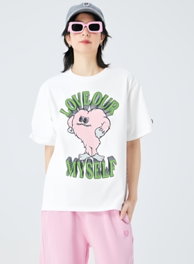 AIMEEWQxmoore小怪兽ss圆领套头短袖宽松纯棉t恤300克6575