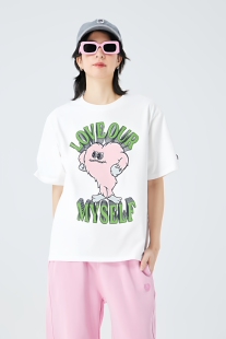 AIMEEWQxmoore小怪兽ss圆领套头短袖 宽松纯棉t恤300克6575