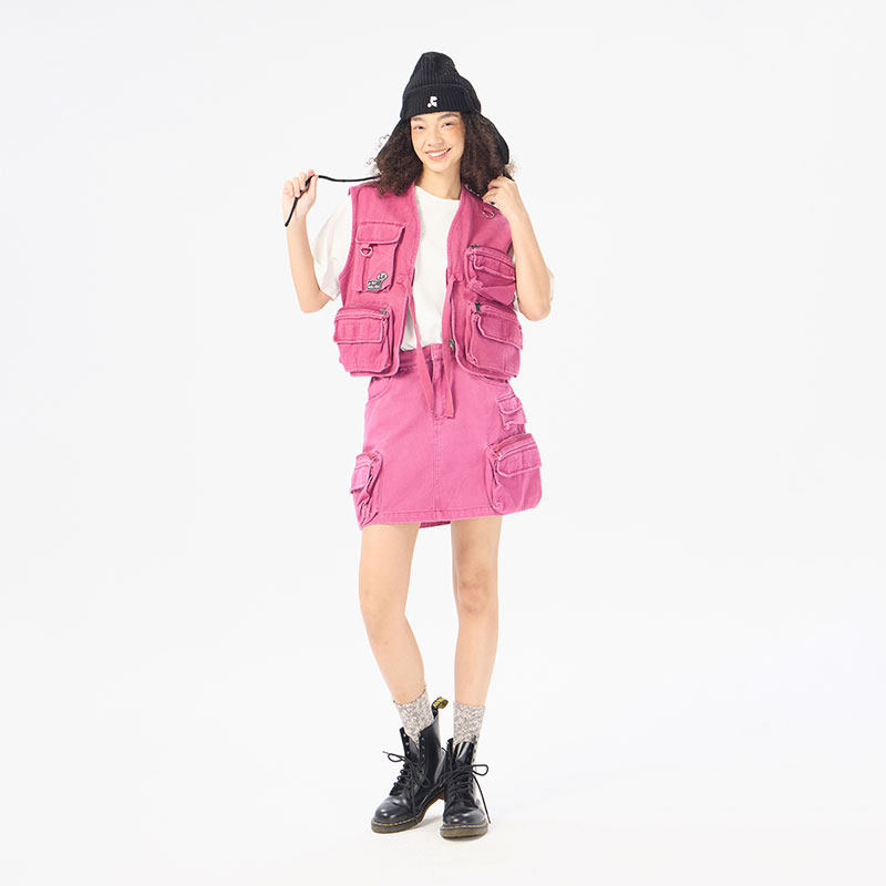 AIMEEWQ  新款秋季小怪兽潮流纯棉工装梭织马甲   AM0283