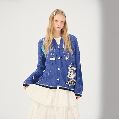 阿贝小怪兽膨体棉腈毛衣开衫