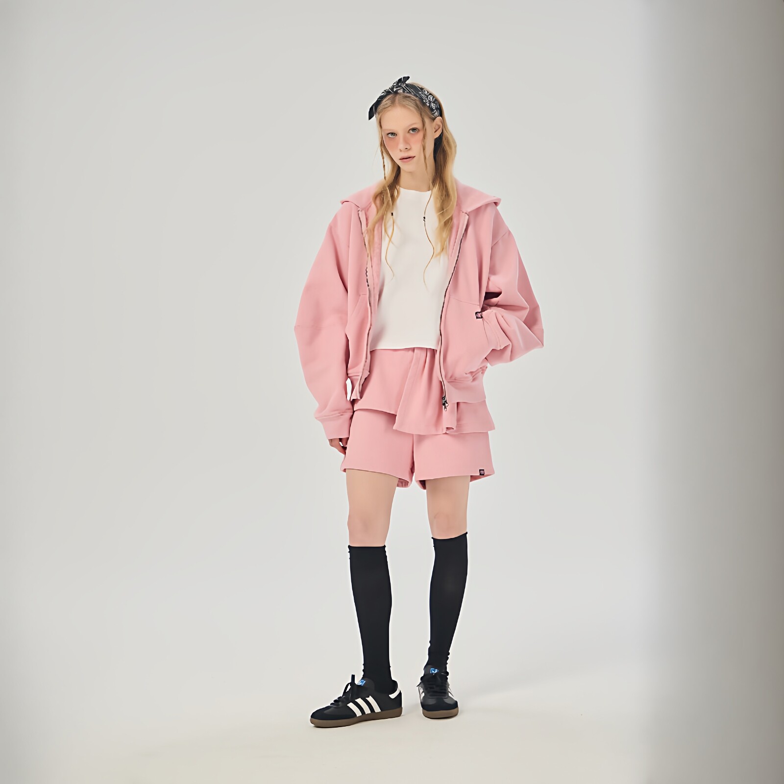 AIMEEWQ  新款春秋季小怪兽480克褪色重工水洗LOGO拉链帽衫AM1030