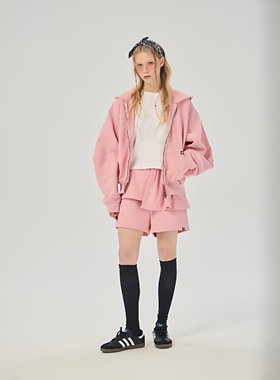 AIMEEWQ  新款春秋季小怪兽480克褪色重工水洗LOGO拉链帽衫AM1030