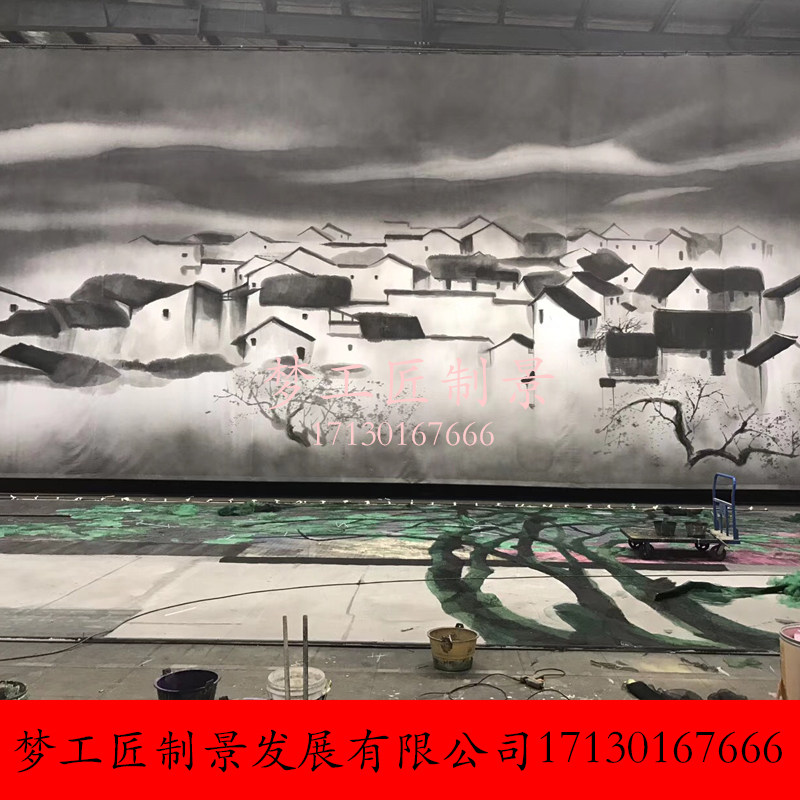 舞台背景布 话剧 音乐剧 儿童剧 戏剧舞台布景 手绘喷绘 设计制作