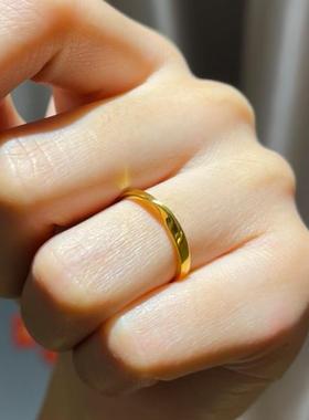 金店同款莫比乌斯环戒指男女同款久不掉色轻奢简约开口可调节戒指