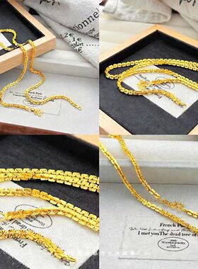 金店同款十字闪片锁骨链女款久不掉色轻奢时尚车花爆闪满天星项链