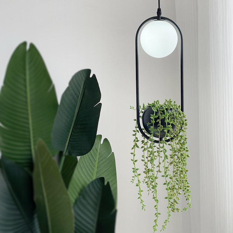 复古创意植物灯吧台阳光房装饰绿植吊灯餐桌卡座餐饮吧台装饰吊灯
