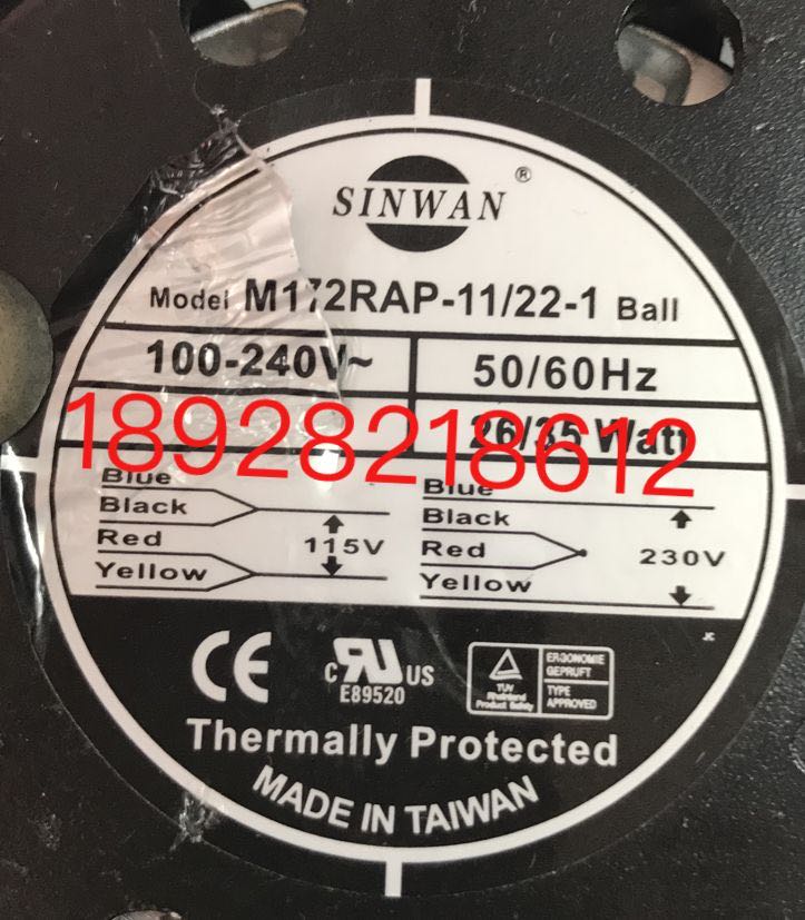 M172RAP-11/22-1 全圆17250 双电压115-230V金属耐高温风机SINWAN