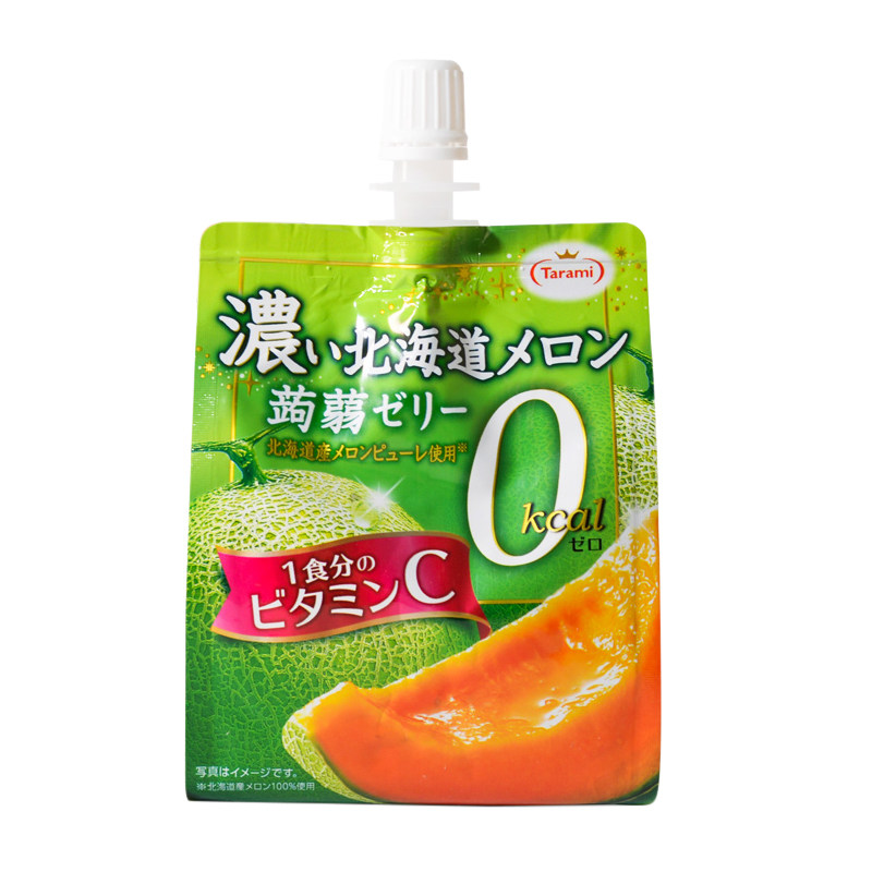 日本原装进口tarami魔芋蒟蒻代餐可吸果汁果冻0卡哈密瓜味150g