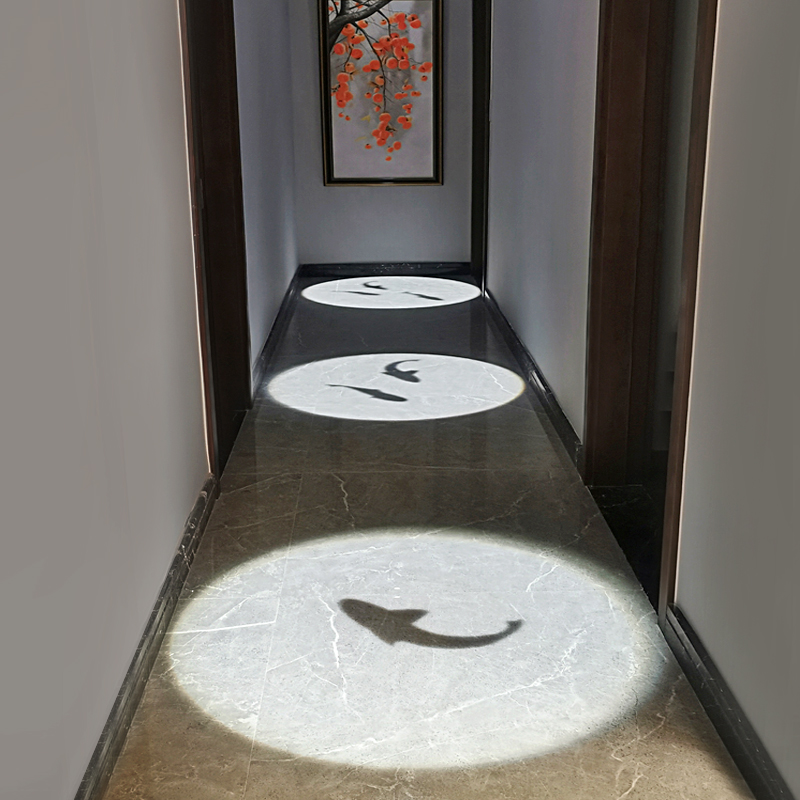 过道灯走廊灯嵌入式玄关灯现代简约鱼投影灯创意入户吸顶家用射灯