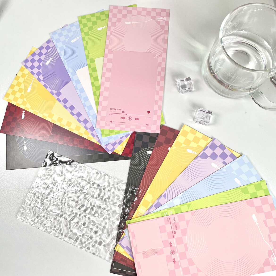 워터 몬스터 홈 뮤직 플레이어 내부 페이지 GU 카드 콜라주 내부 페이지 뒷면 카드