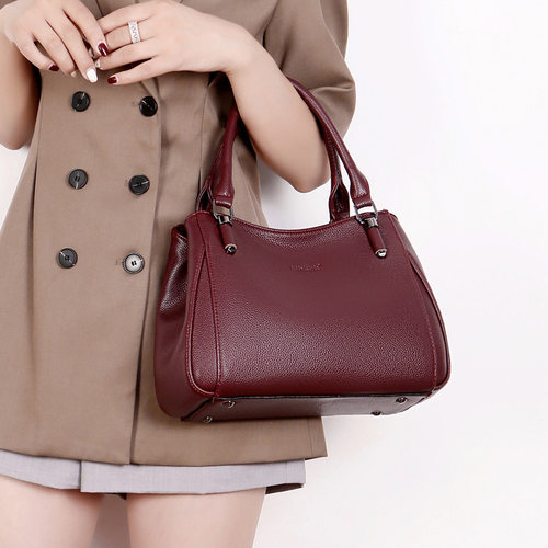 真皮中年妈妈女包2025新款时尚手提包包牛皮通勤单肩斜挎包女士包