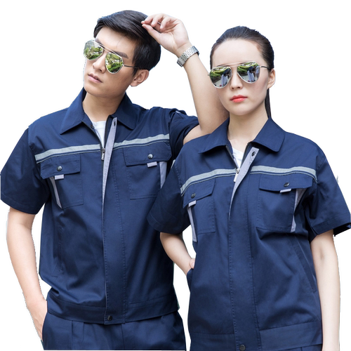 短袖工作服套装酒店物业保洁工程服短袖水电安装维修工人工装印字