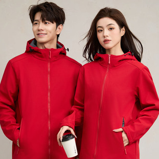 软壳冲锋衣工作服定制印logo4S店销售团队企业薄款防水工装短外套